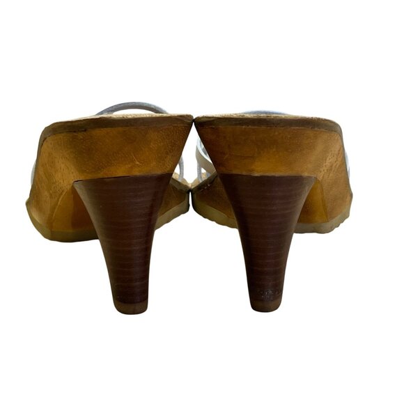 Etienne Aigner Women’s White Leather Salinas Heeled Sandals Size 6.5N - Picture 4 of 9